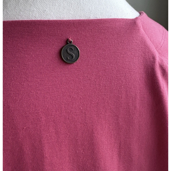 Soft Surroundings Wear Anywhere Dress Stretch Knit Pink Faux Wrap V-neck XL - Picture 7 of 15